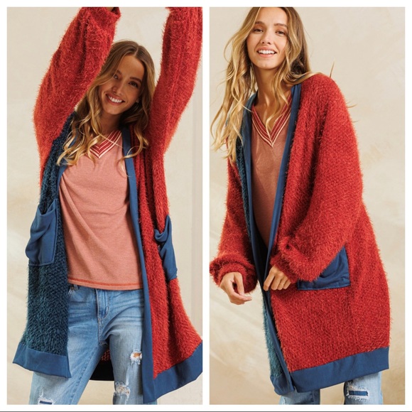 Fabulous Chic Color Block Long Cardigan - Picture 4 of 5